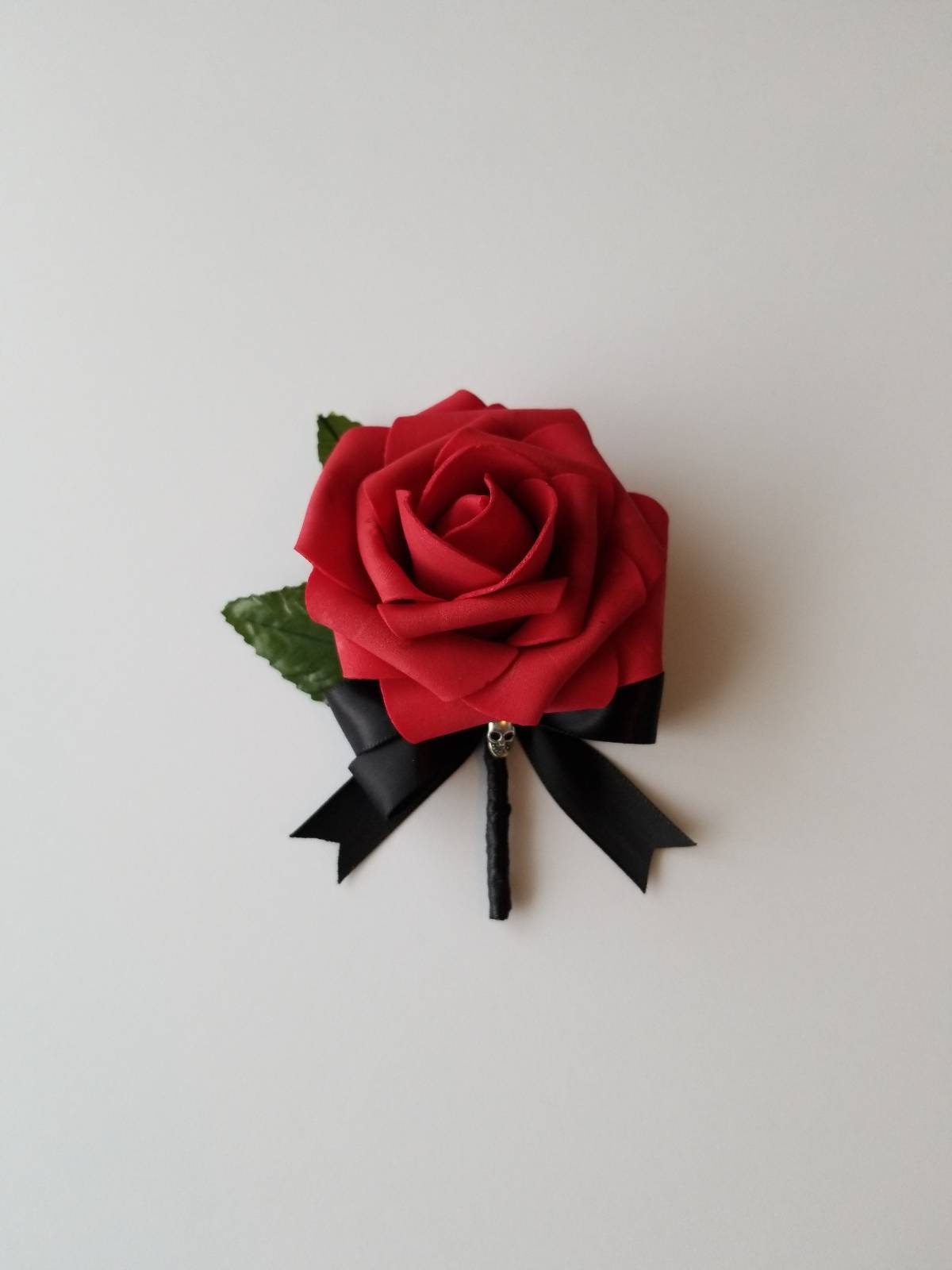 Gothic Skull Black And Gold Boutonnieres and Corsages, Corsages Available In Pin On And Wrist, Matching Bouquets Available