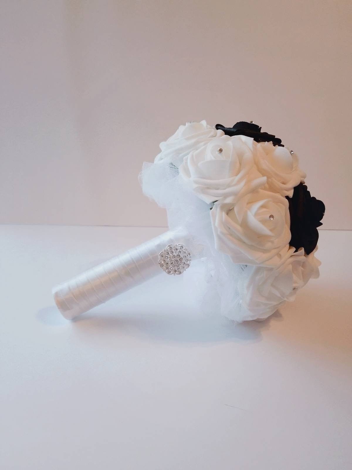 White and Black Wedding Bouquet