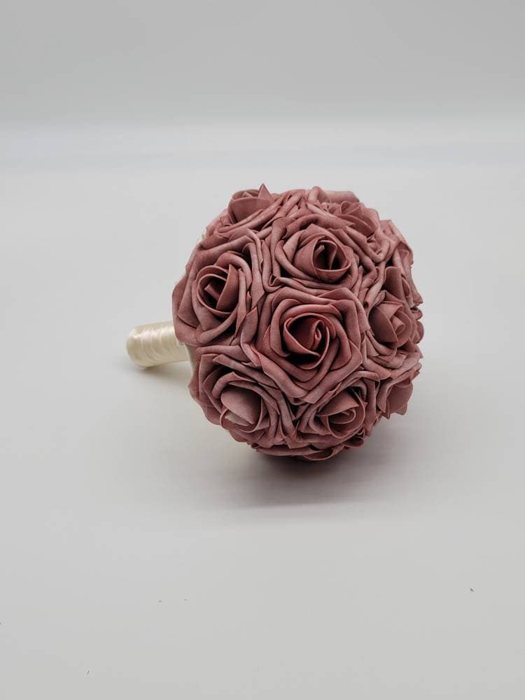 Dusty rose And ivory Boutonnieres And Corsages, Available In 27 Colors, Corsages Available In Pin On And Wrist, Matching Bouquets Available