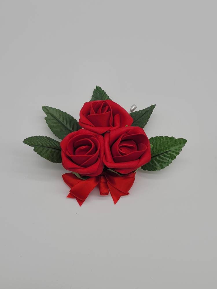 Red Boutonnieres And Corsages,27 Colors Available, Corsages Available In Pin On And Wrist,Matching Bouquets Available