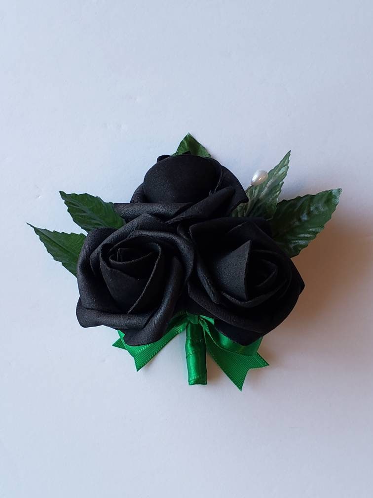 Black Corsages And Boutonnieres, Available In 27 Colors, Corsages Available In Pin On And Wrist,Matching Bouquets Available