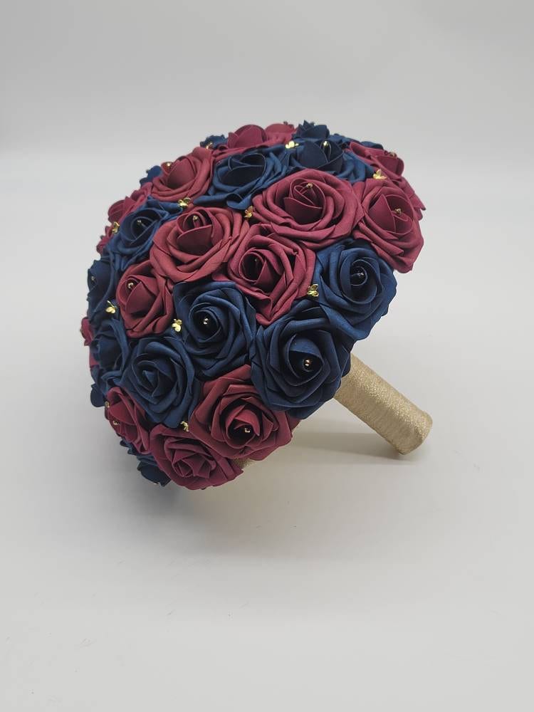 Burgundy And Navy Corsages and Boutonnieres,Available In 27 Colors, Corsages Available In Pin On And Wrist, Matching Bouquets Available