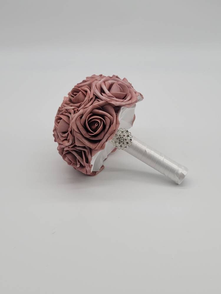 Dusty rose And white Boutonnieres And Corsages, Available In 27 Colors, Corsages Available In Pin On And Wrist, Matching Bouquets Available