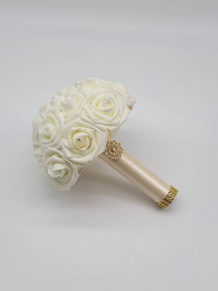 Ivory Boutonnieres And Corsages, Available In 27 Colors, Corsages Available In Pin On And Wrist, Matching Bouquets Available