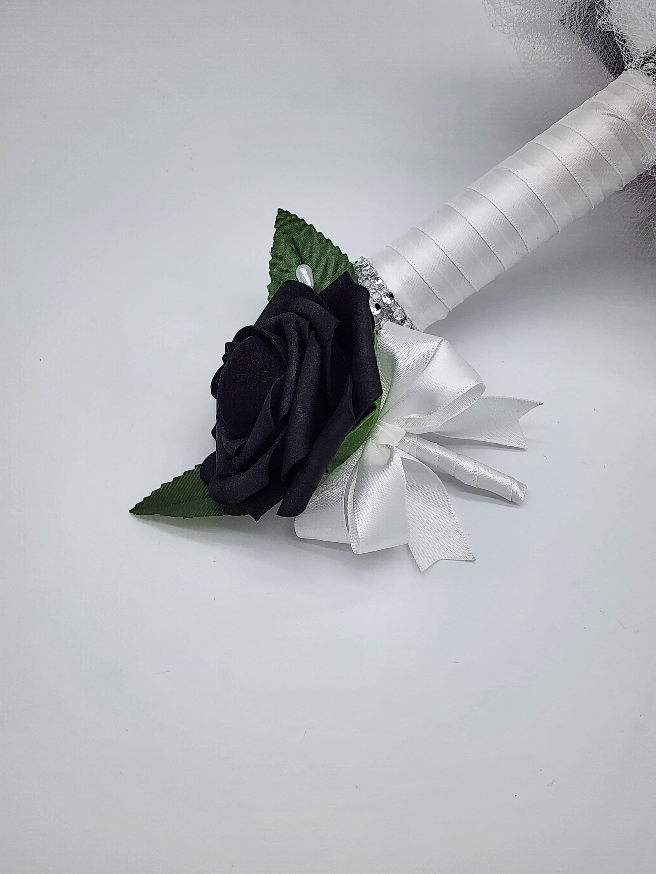 White and Black Wedding Bouquet