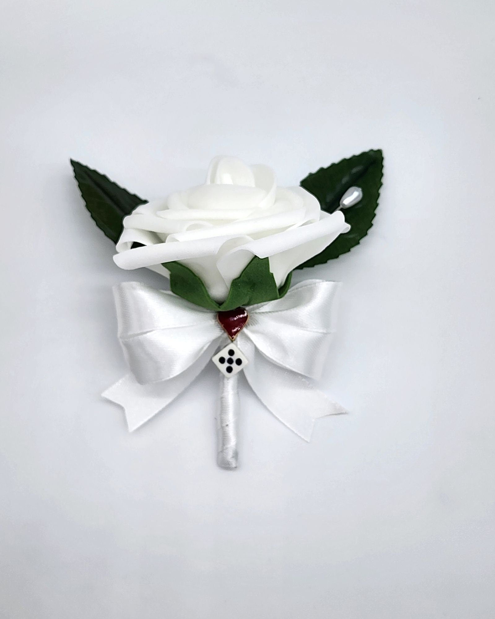 Las Vegas Wedding White Boutonnieres and Corsages with Card Suite, Matching Bouquets Available, Destination Weddings