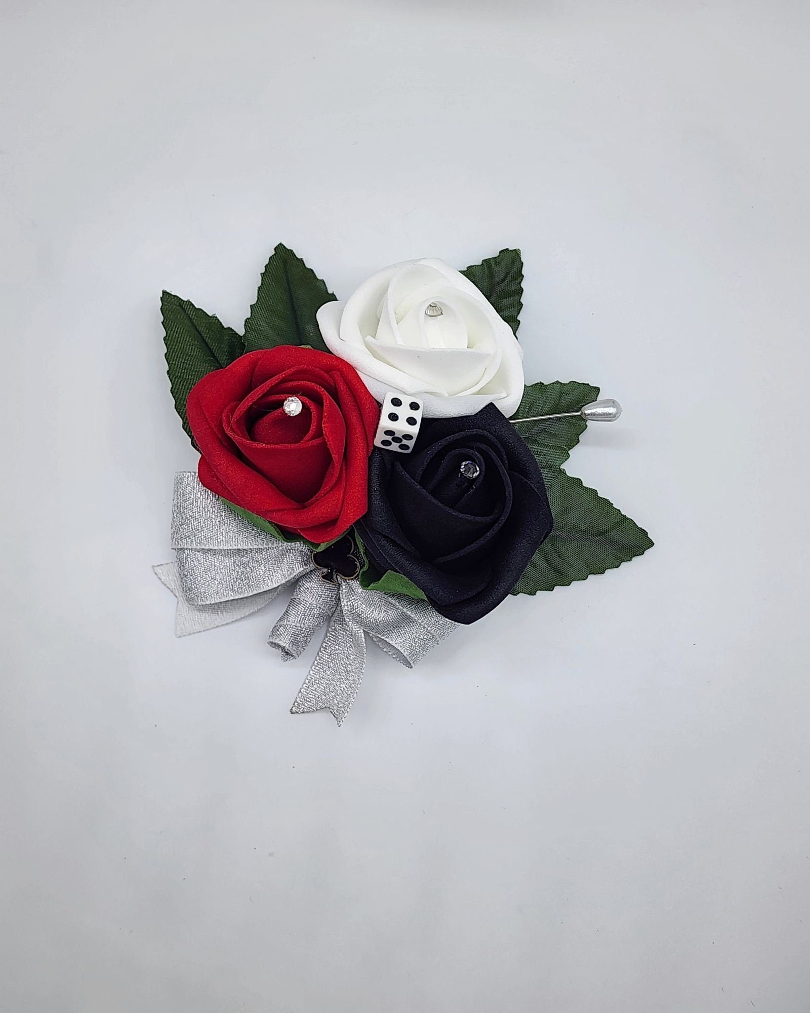 Las Vegas Wedding red, black, and white Corsages and Boutonnieres, Card Suite, Matching Bouquets Available, Destination Weddings