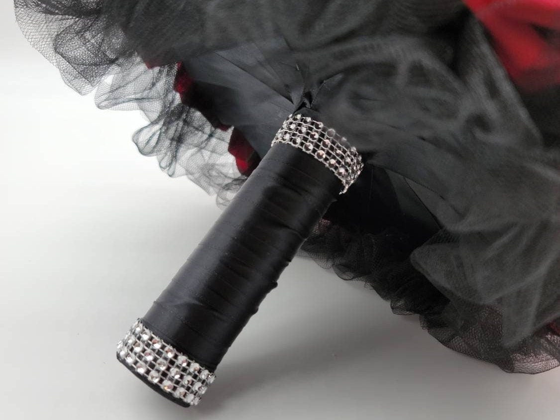 Gothic Red and Black Wedding Bouquet