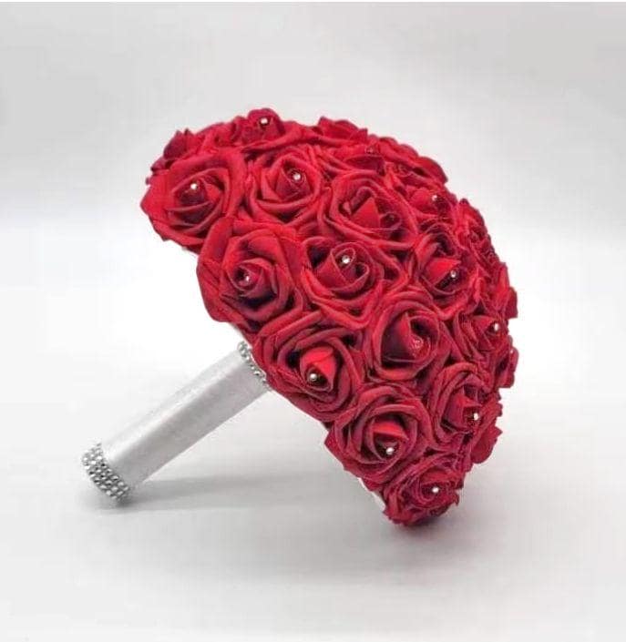 Traditional Winter Red and White Wedding Bouquet