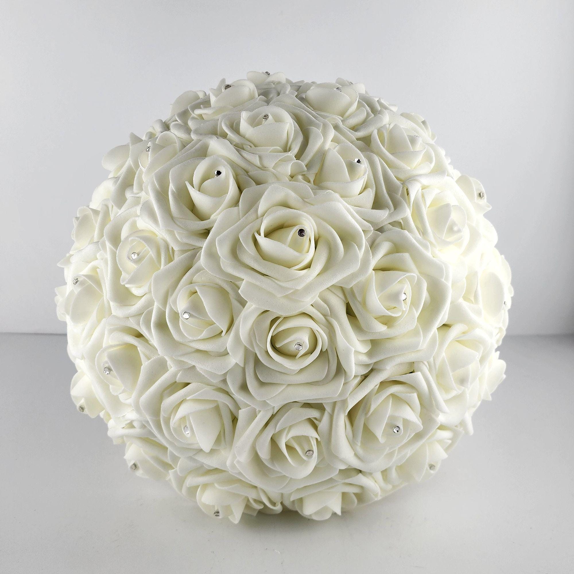 Ivory Bridal Bouquet Made With Real Touch Roses