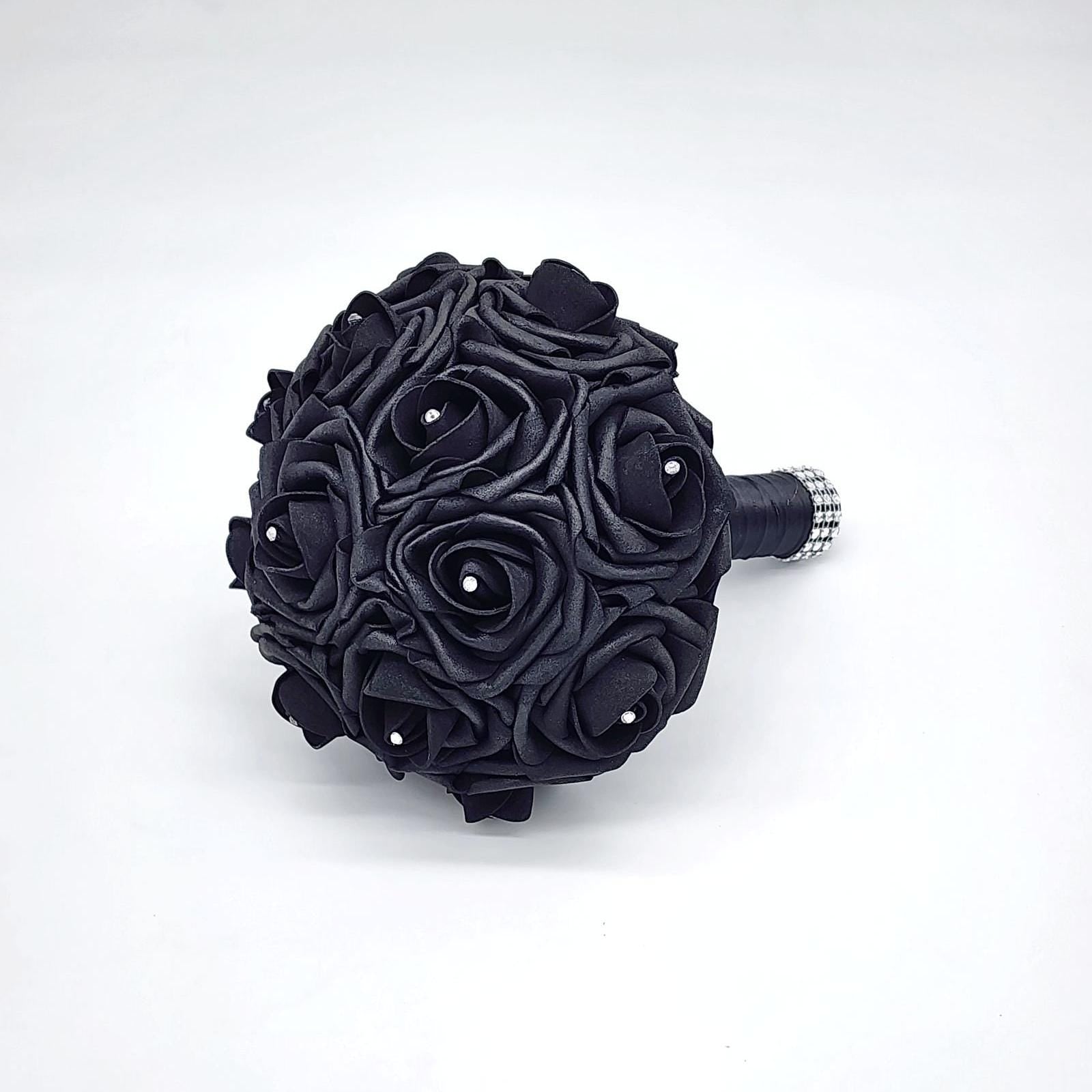 all black bouquet side view