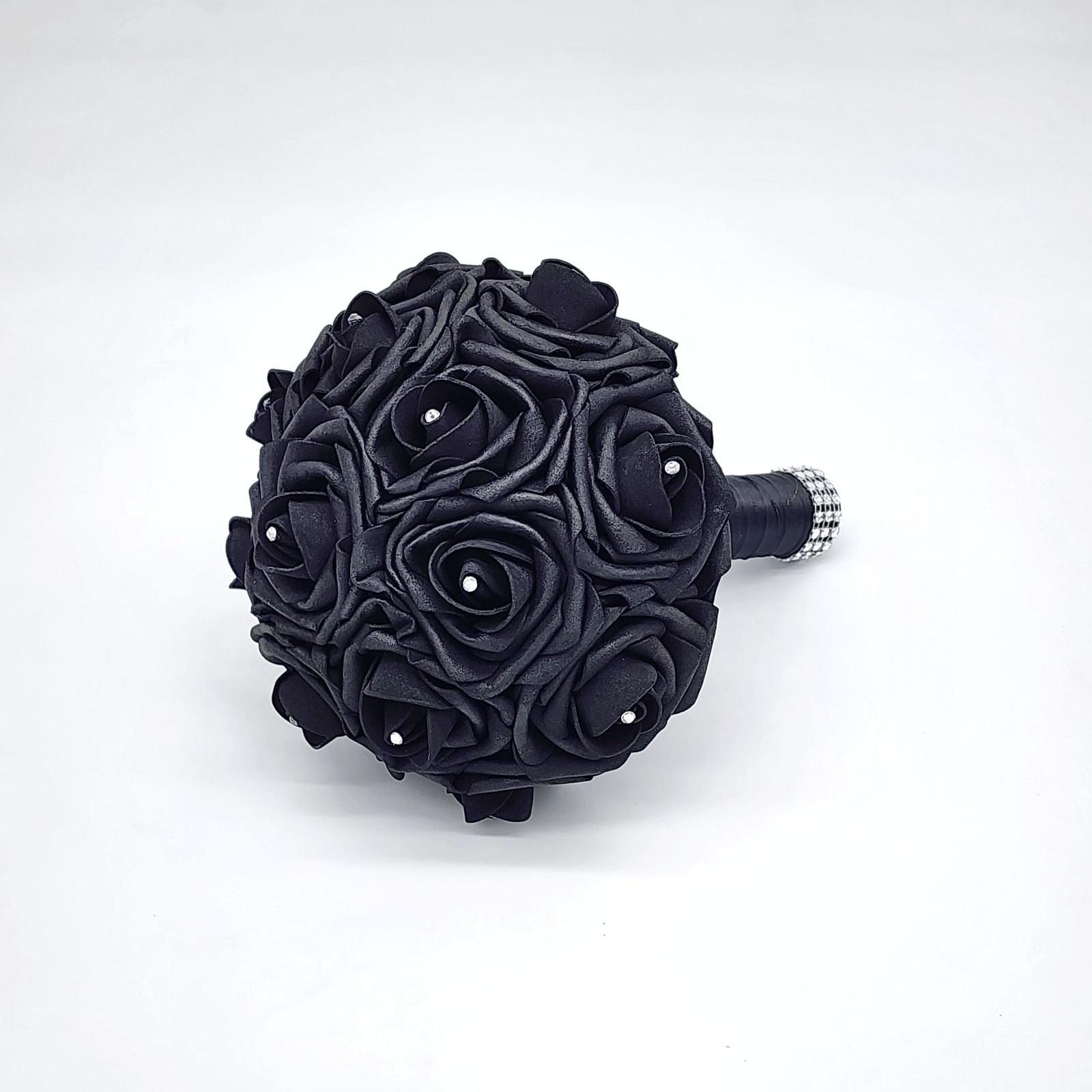 all black bouquet side view