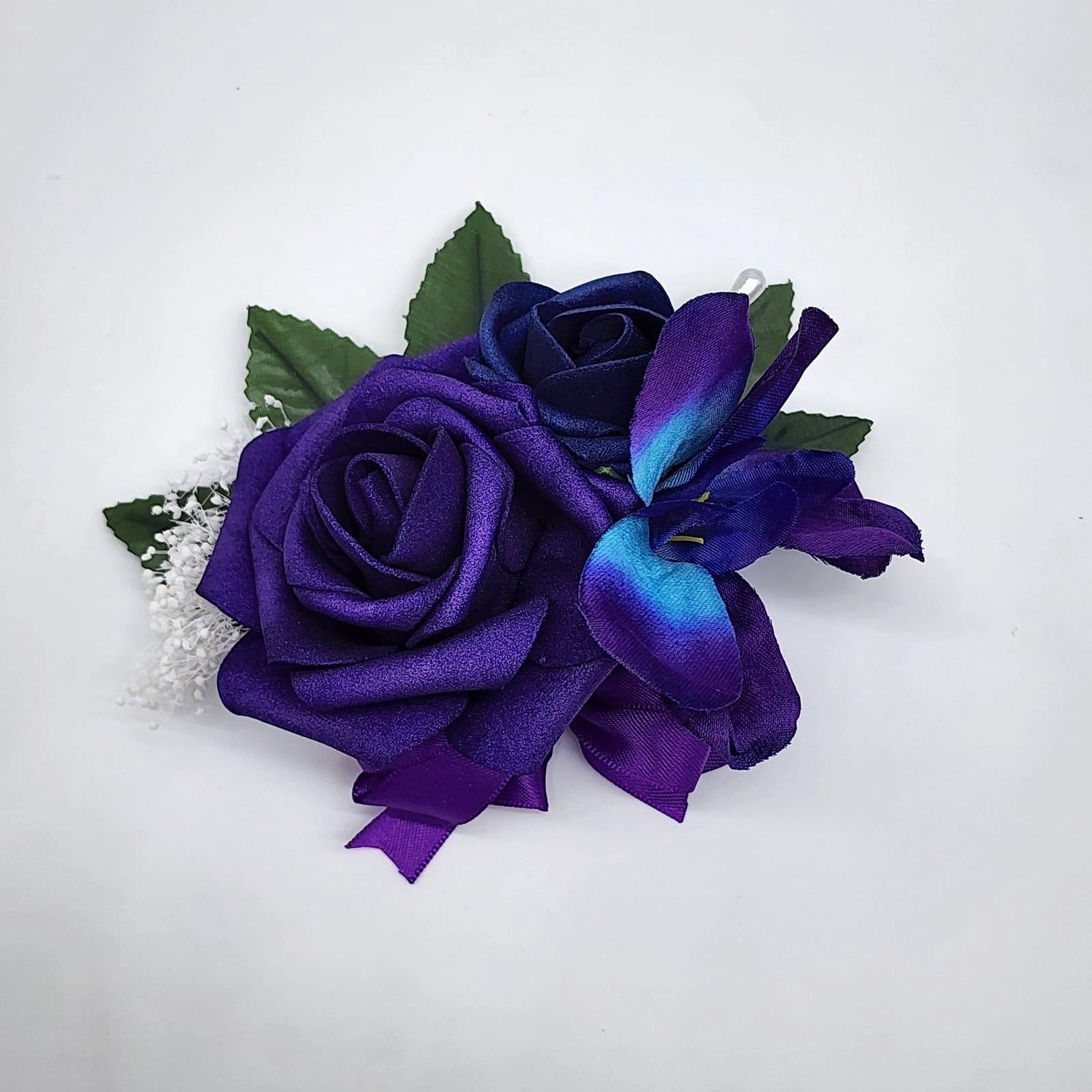 Galaxy pin on corsage.