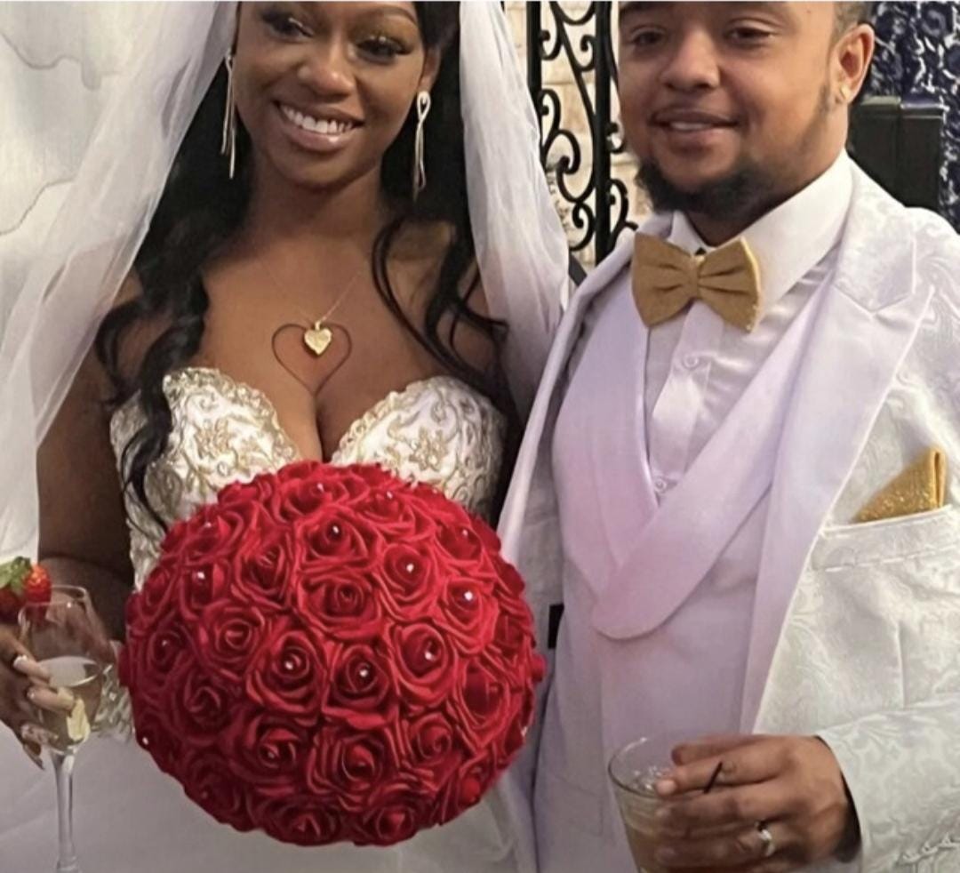 Red and Gold Wedding Bouquet | Bridal, Bridesmaid and Toss Bouquet | Matching Boutonniere & Corsage