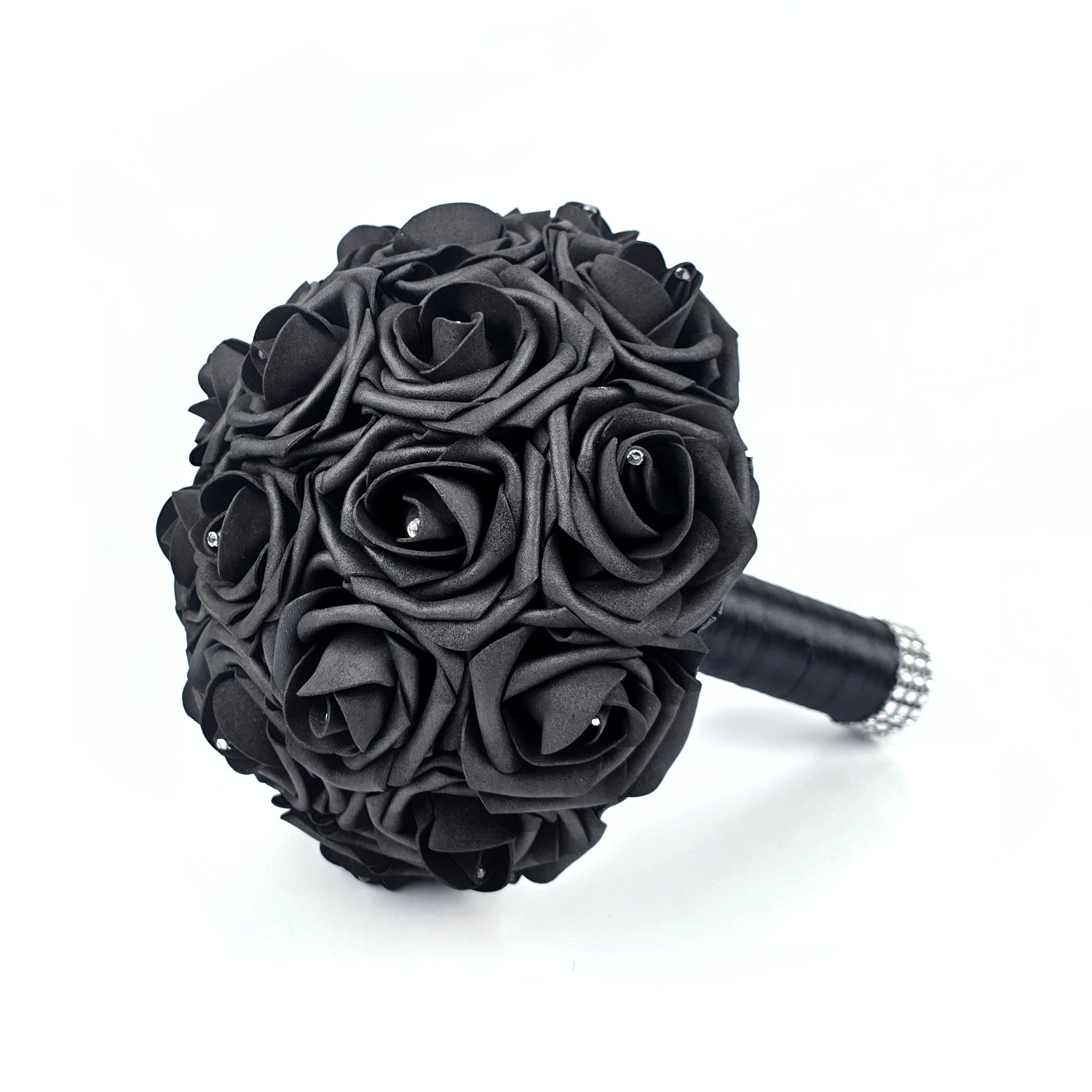 8" Black Rose Bridesmaid Bouquet