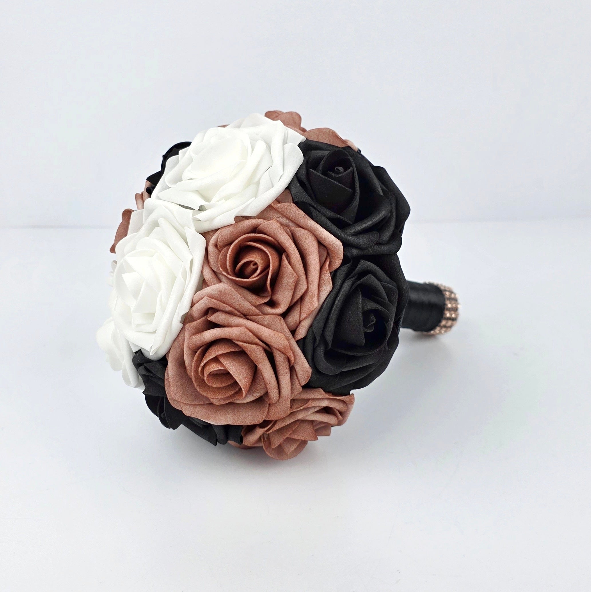 Dusty Rose, Black, & White-6" Toss Bouquet