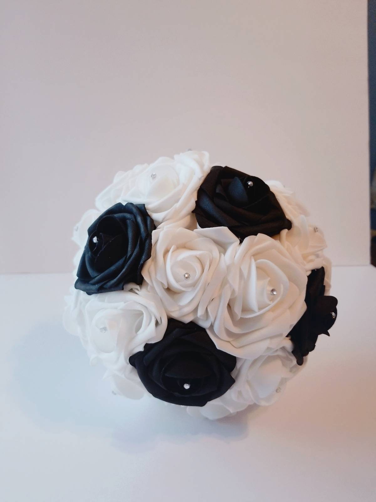 White and Black Wedding Bouquet