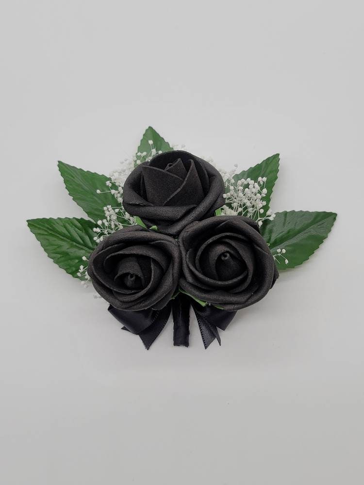 Black Corsages And Boutonnieres With Matching Bouquets Available,Available In 27 Colors, Corsages Available In Pin On And Wrist