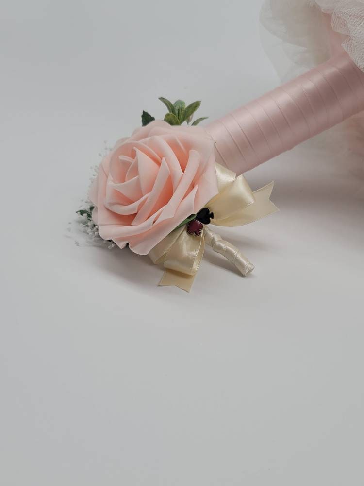 Vegas Themed Royal Blue and Black Boutonnieres and Corsages with Eucalyptus and Card Suites. Matching Bouquets, Destination Weddings