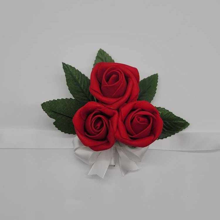 Red and White Boutonnieres and Corsages