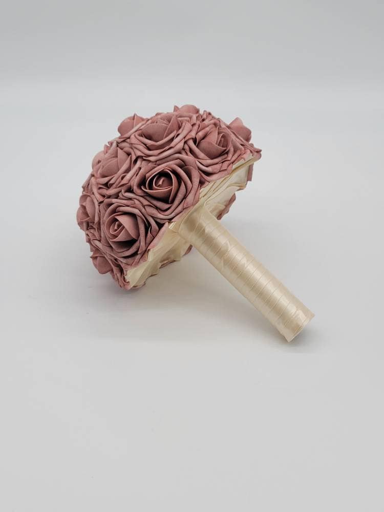 Dusty rose And ivory Boutonnieres And Corsages, Available In 27 Colors, Corsages Available In Pin On And Wrist, Matching Bouquets Available