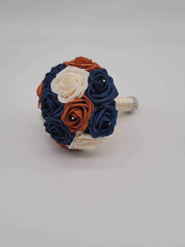 Burnt orange and cream Boutonnieres And Corsages, Available In 27 Colors, Corsages Available In Pin On And Wrist,Matching Bouquets Available