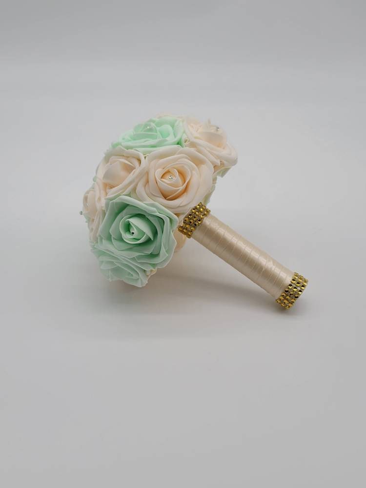 Cream Boutonnieres And Corsages, Available In 27 Colors, Corsages Available In Pin On And Wrist, Matching Bouquets Available