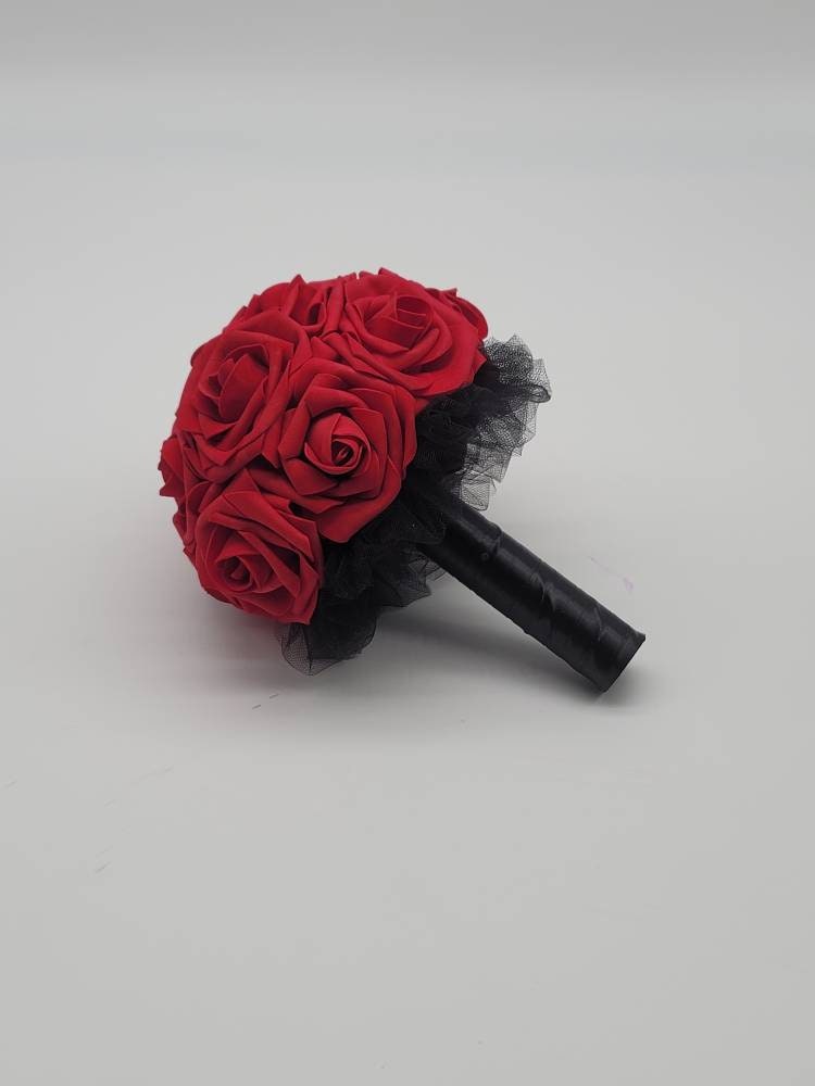 Red and Black Boutonnieres and Corsages