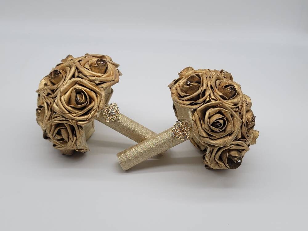 Gold Boutonnieres And Corsages with or without babies breath, Corsages Available In Pin On And Wrist, Custom Colors Available