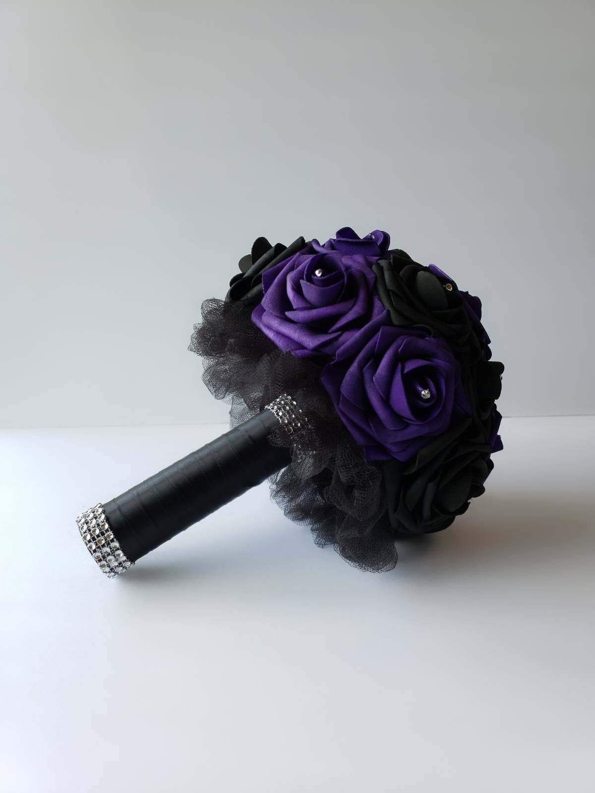 Dark Purple And black Boutonnieres And Corsages, 27 Colors Available, Corsages Available In Pin On And Wrist,Matching Bouquets Available