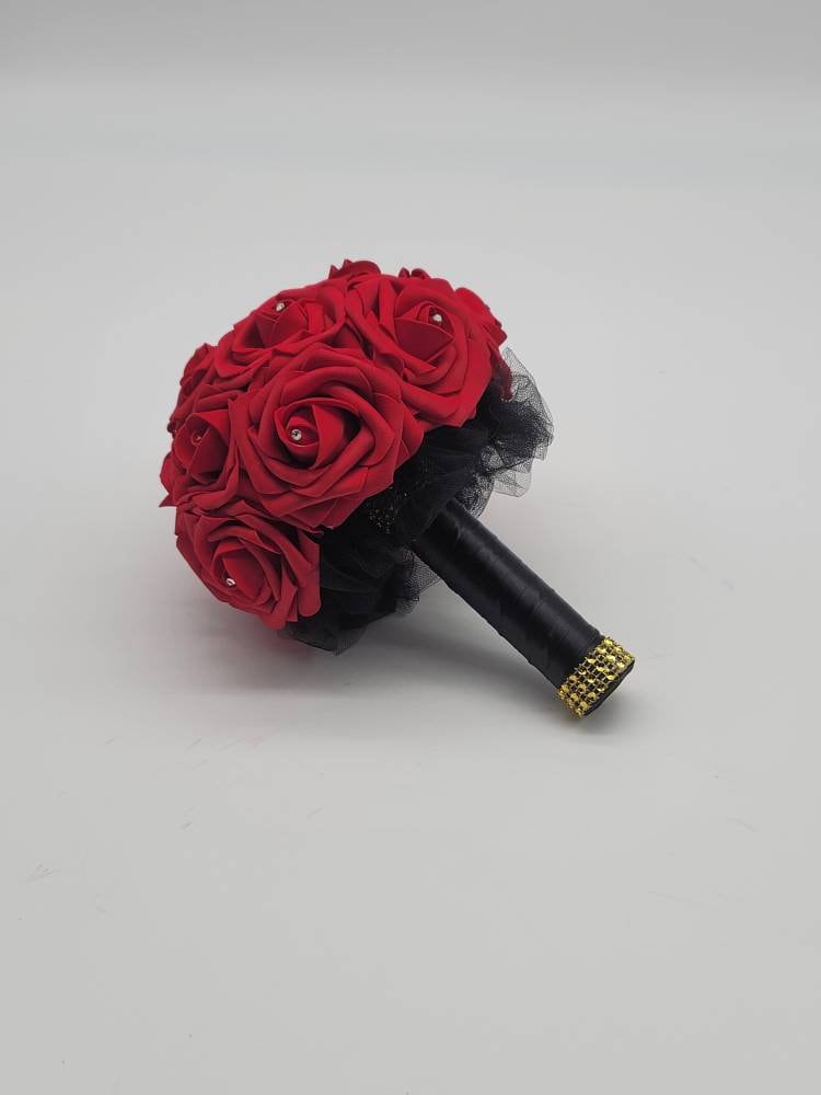 Red And Black Boutonnieres And Corsages,27 Colors Available, Corsages Available In Pin On And Wrist,Matching Bouquets Available