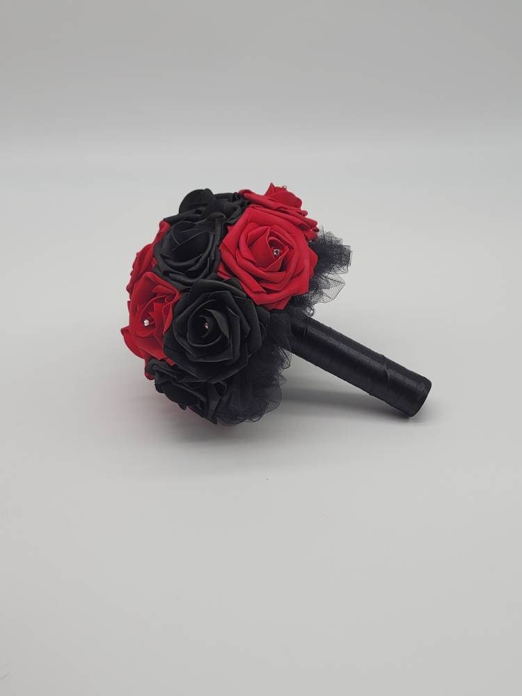 Red and Black Boutonnieres and Corsages