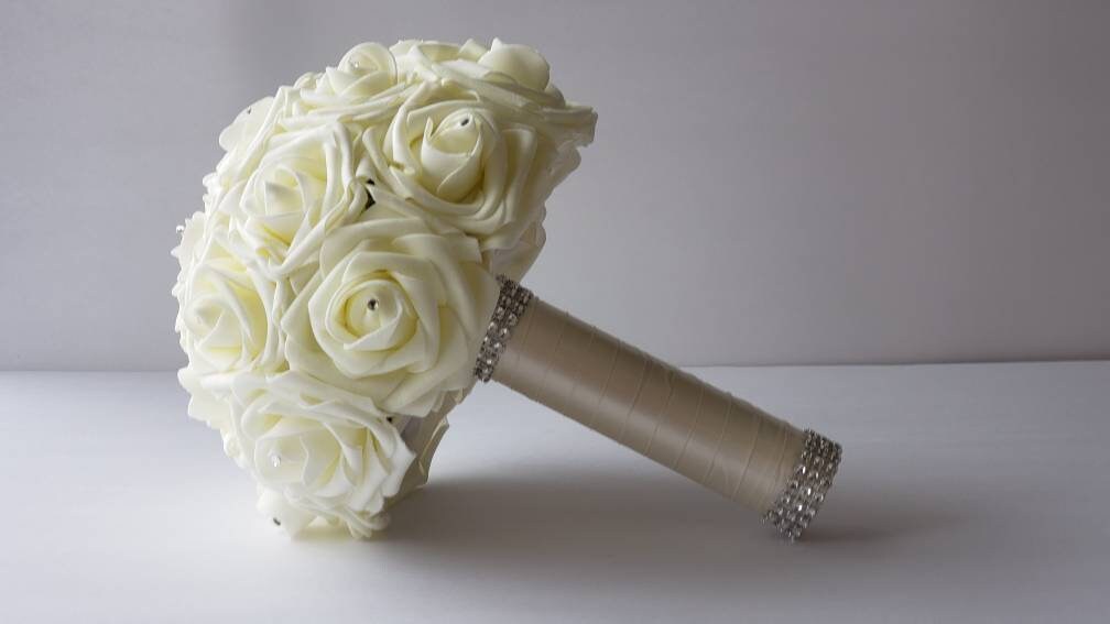 Ivory Boutonnieres And Corsages, Available In 27 Colors, Corsages Available In Pin On And Wrist, Matching Bouquets Available