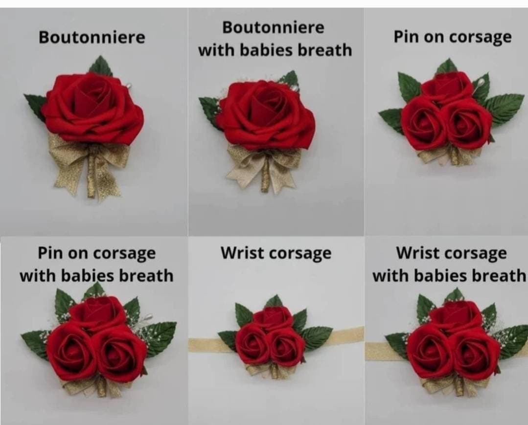 Ivory Wedding Bouquet Made With Real Touch Roses, Bridal Bouquet, Bridesmaid Bouquet and Matching Boutonnieres and Corsages Available
