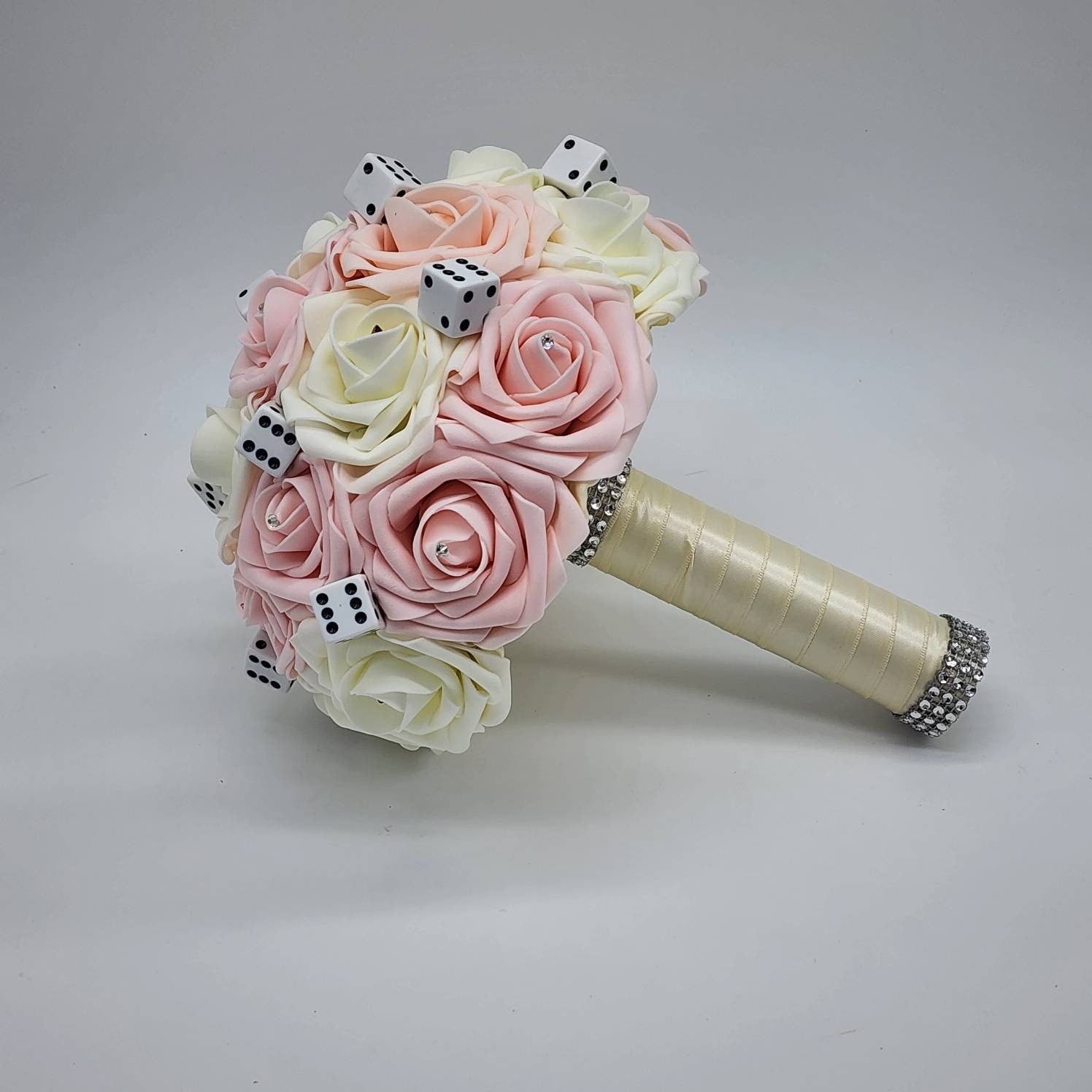 Las Vegas Themed Wedding Bouquet, Blush And Ivory Bridal Bouquet, Bridesmaid Bouquet, Matching Boutonnieres & Corsages, Destination Weddings