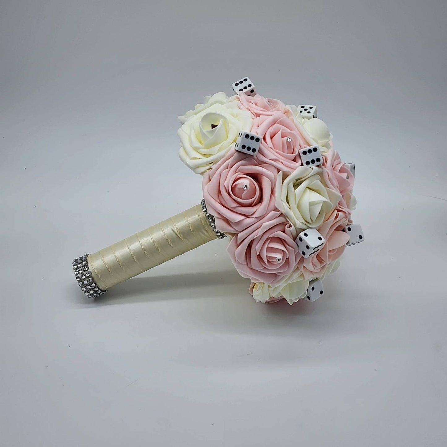 Las Vegas Themed Wedding Bouquet, Blush And Ivory Bridal Bouquet, Bridesmaid Bouquet, Matching Boutonnieres & Corsages, Destination Weddings