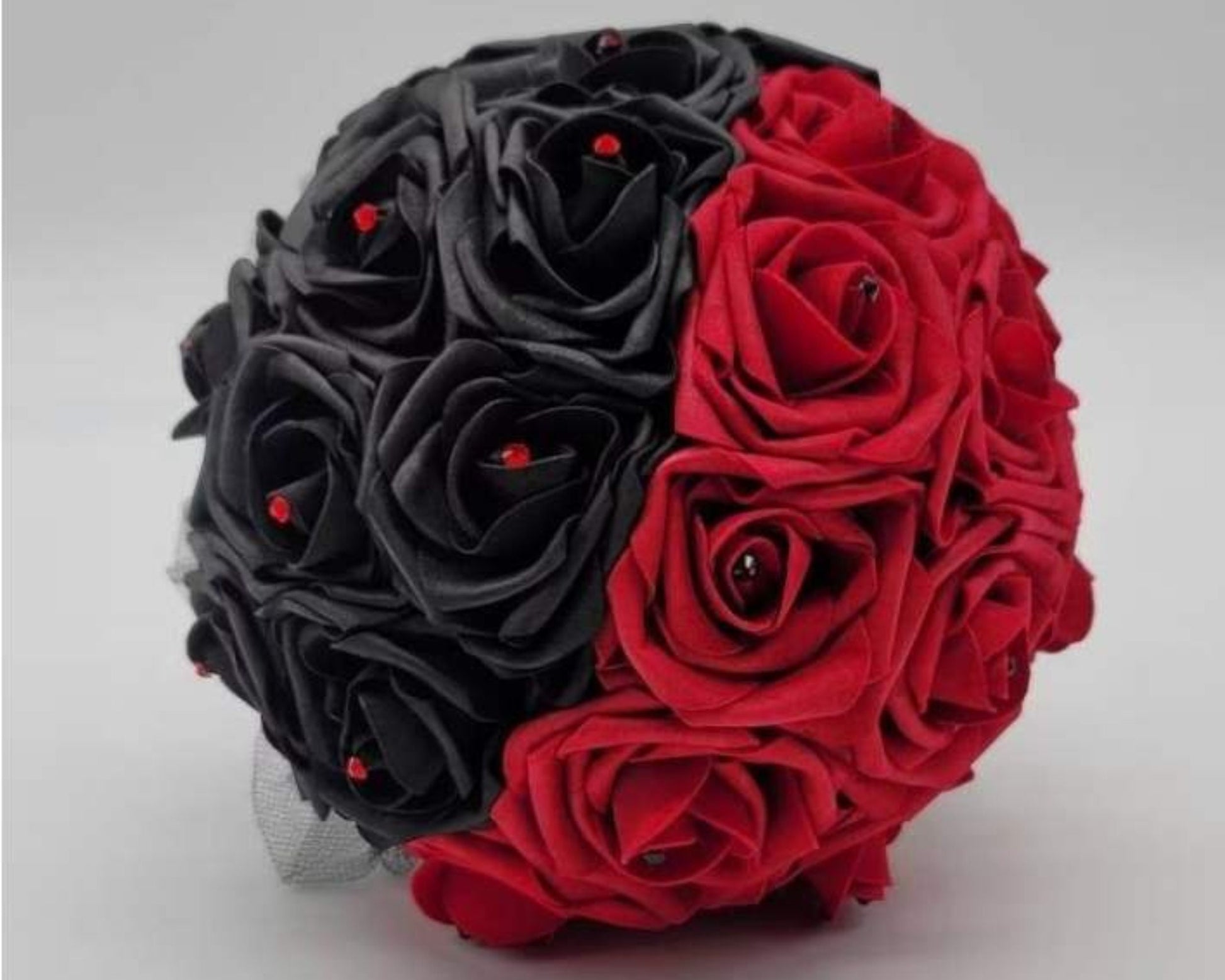 Red Comic Book Wedding Bouqet Made With Real touch Roses, Red and Black Cosplay, Bridal Bouquet, Bridesmaid Bouquet, Mini/Toss Bouquet