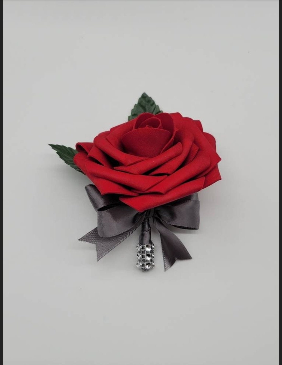 Winter Wedding Red and Gray Bridal Bouquet