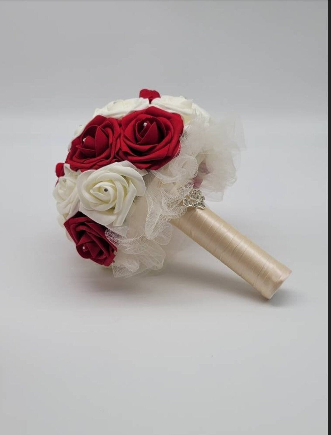 Red and Ivory Wedding Bouquet for Brides