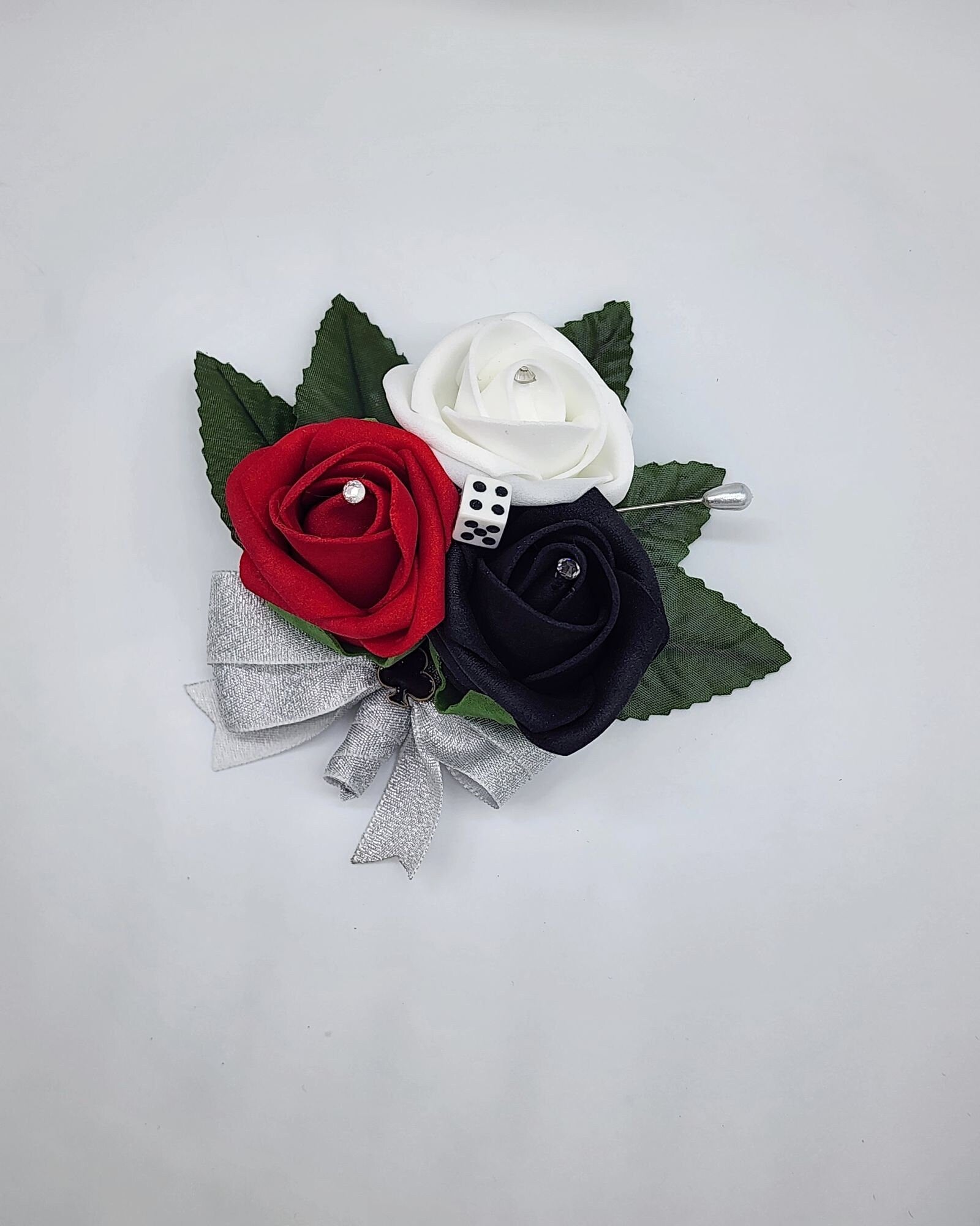 Las Vegas Wedding red, black, and white Corsages and Boutonnieres, Card Suite, Matching Bouquets Available, Destination Weddings