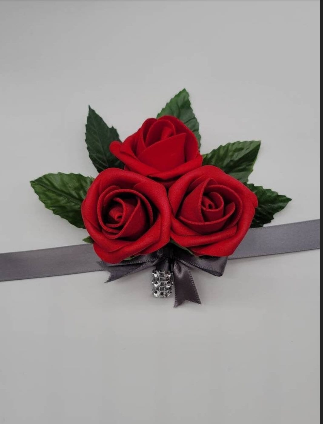 Winter Wedding Red and Gray Bridal Bouquet