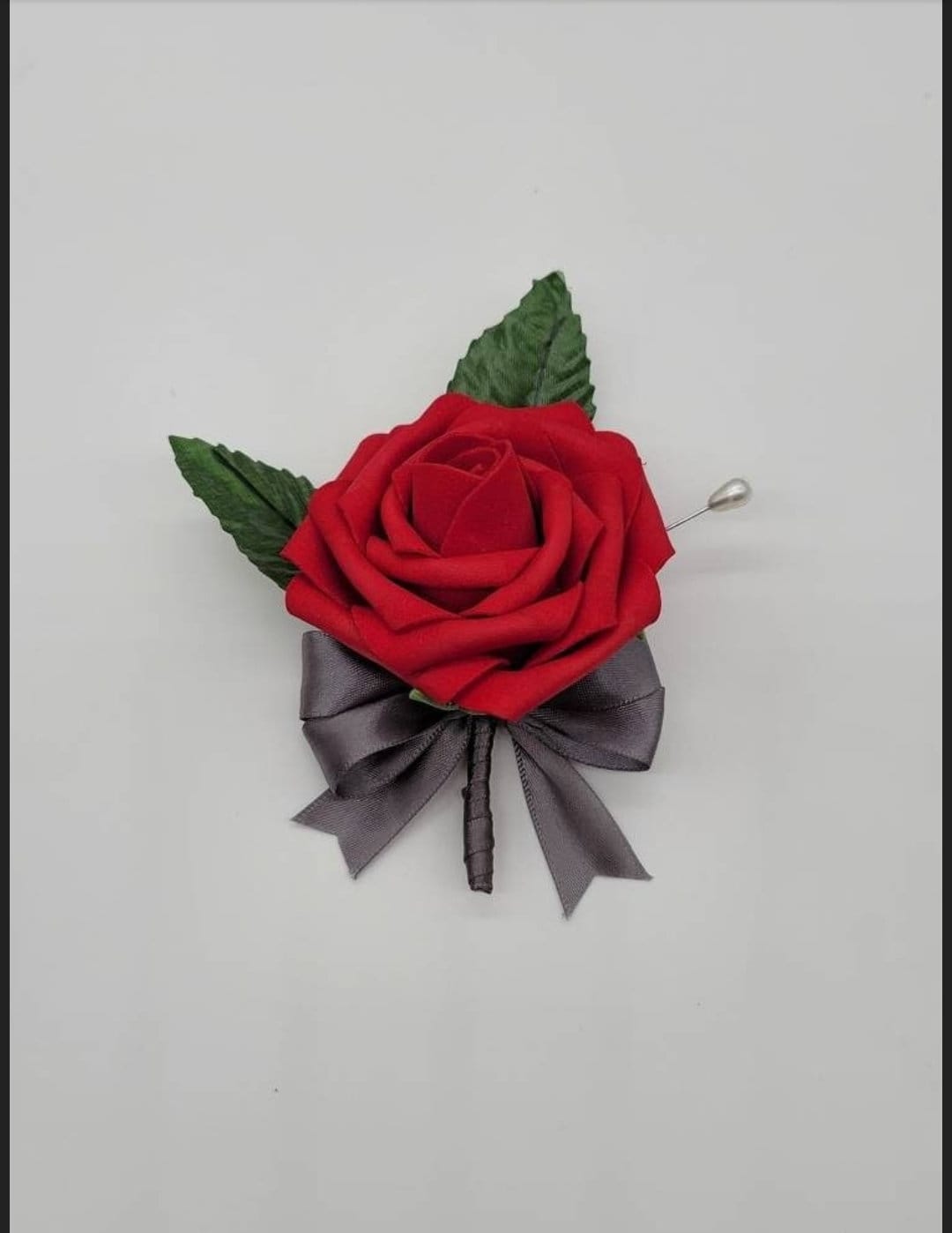 Winter Wedding Red and Gray Bridal Bouquet