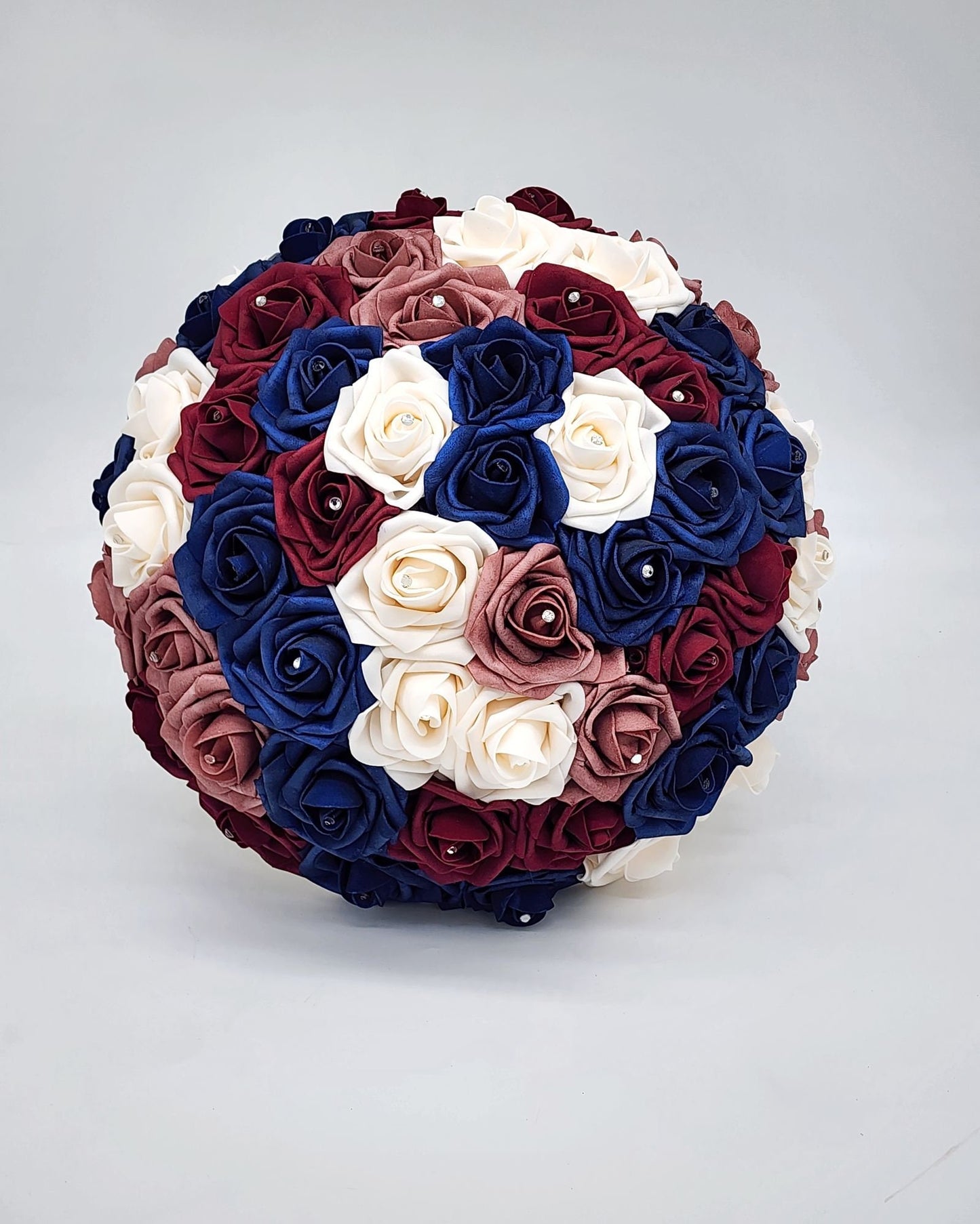 Burgundy and Navy Bridal bouquet great for Winter/Christmas Bouquets