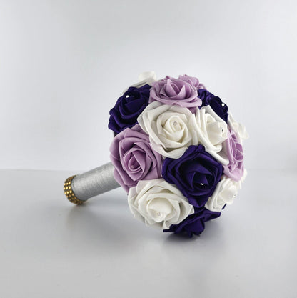 Lilac, Purple, and White Wedding Bouquet, Bridal Bouquet, Bridesmaid Bouquet With Matching Boutonnieres And Corsages Available