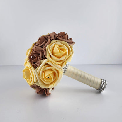 Yellow and Mocha Brown Wedding Bouquet