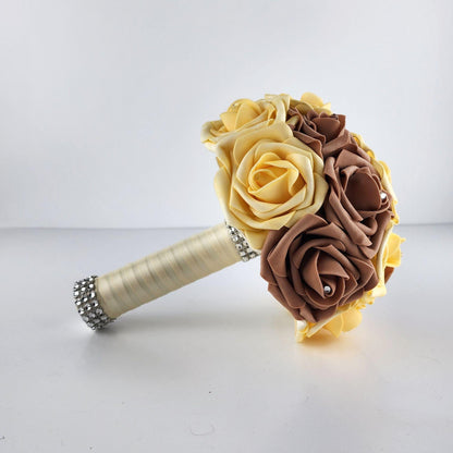 Yellow and Mocha Brown Wedding Bouquet