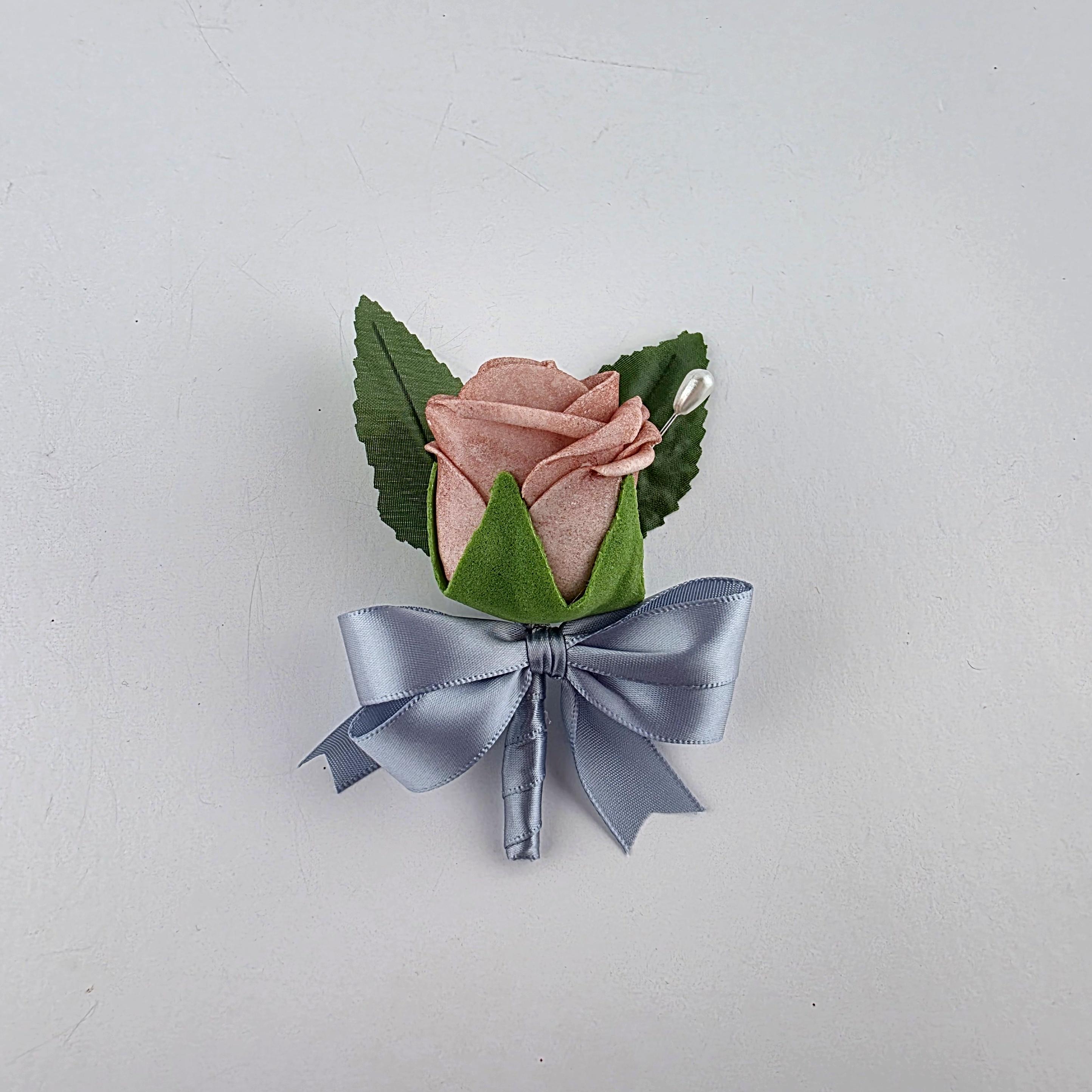 Dusty Rose and White Kids Corsage or Boutonniere – Real Touch Flowers