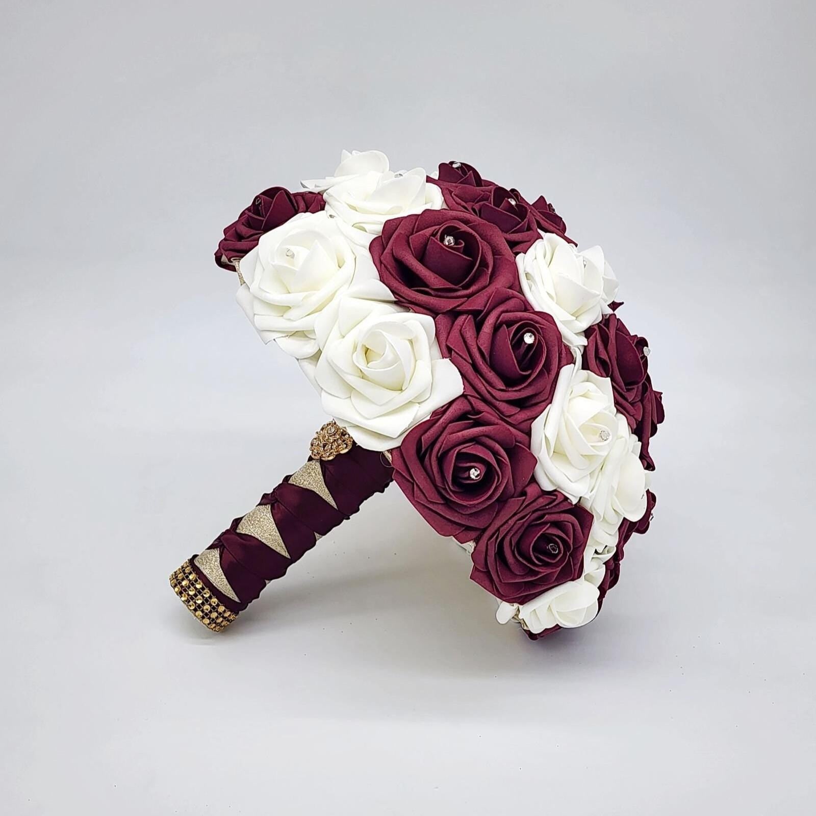 Side view of bridal bouquet