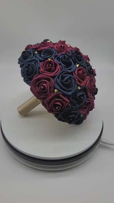 Burgundy and Navy Gold Butterfly Bouquet, Bridesmaid Bouquet,Toss Bouquet, Corsages, Boutonnieres,27 Colors Available