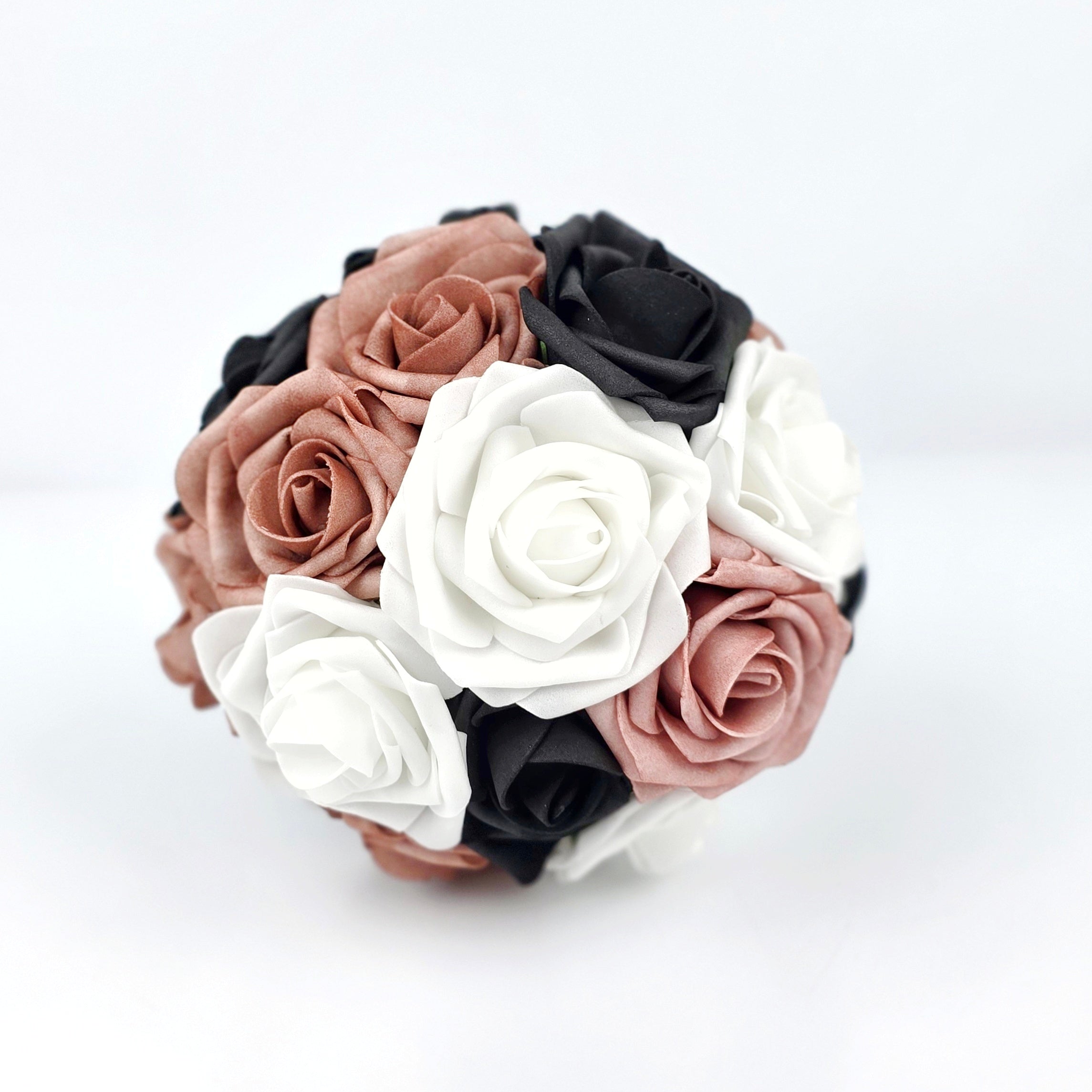 Dusty Rose, Black, & White-6" Toss Bouquet